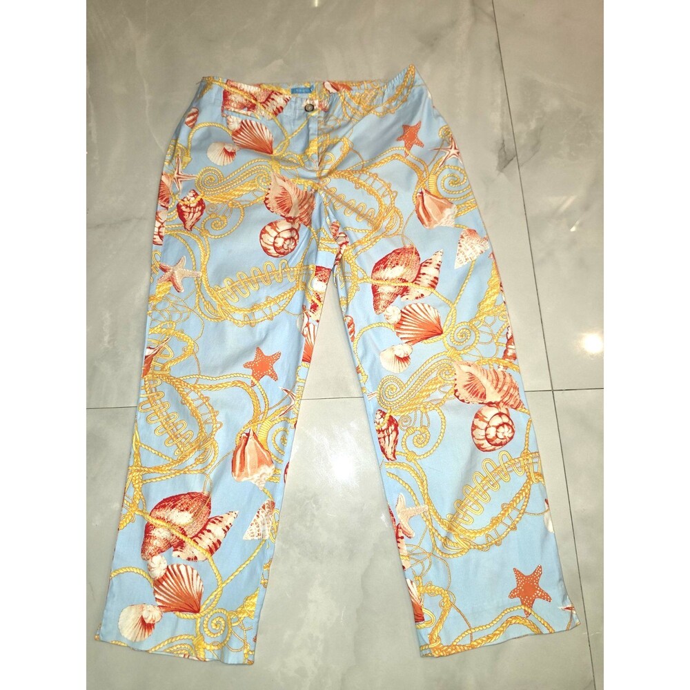 J. McLaughlin Women's Preppy Coastal Nautical Seaside Beach Cropped Pants Size 0